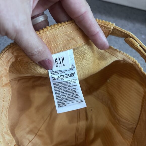 Kids Y2K gap corduroy yellow harvest gold hat Boys baseball cap Fall Autumn - Picture 2 of 3